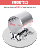 Zlirfy stainless steel exhaust clamp 2.5 inch — view 3