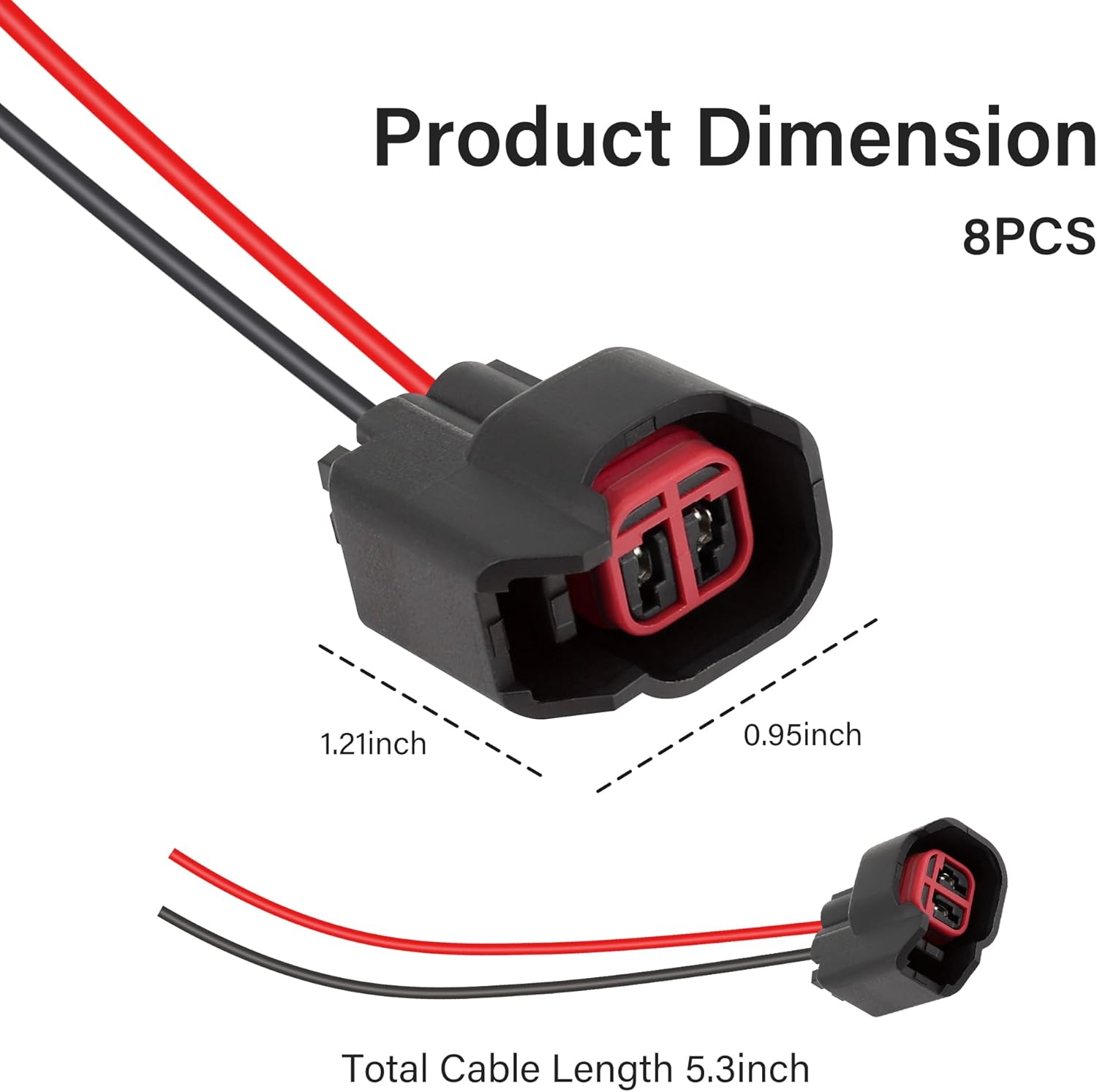 Fuel injector connector pigtail 8 pack — view 3