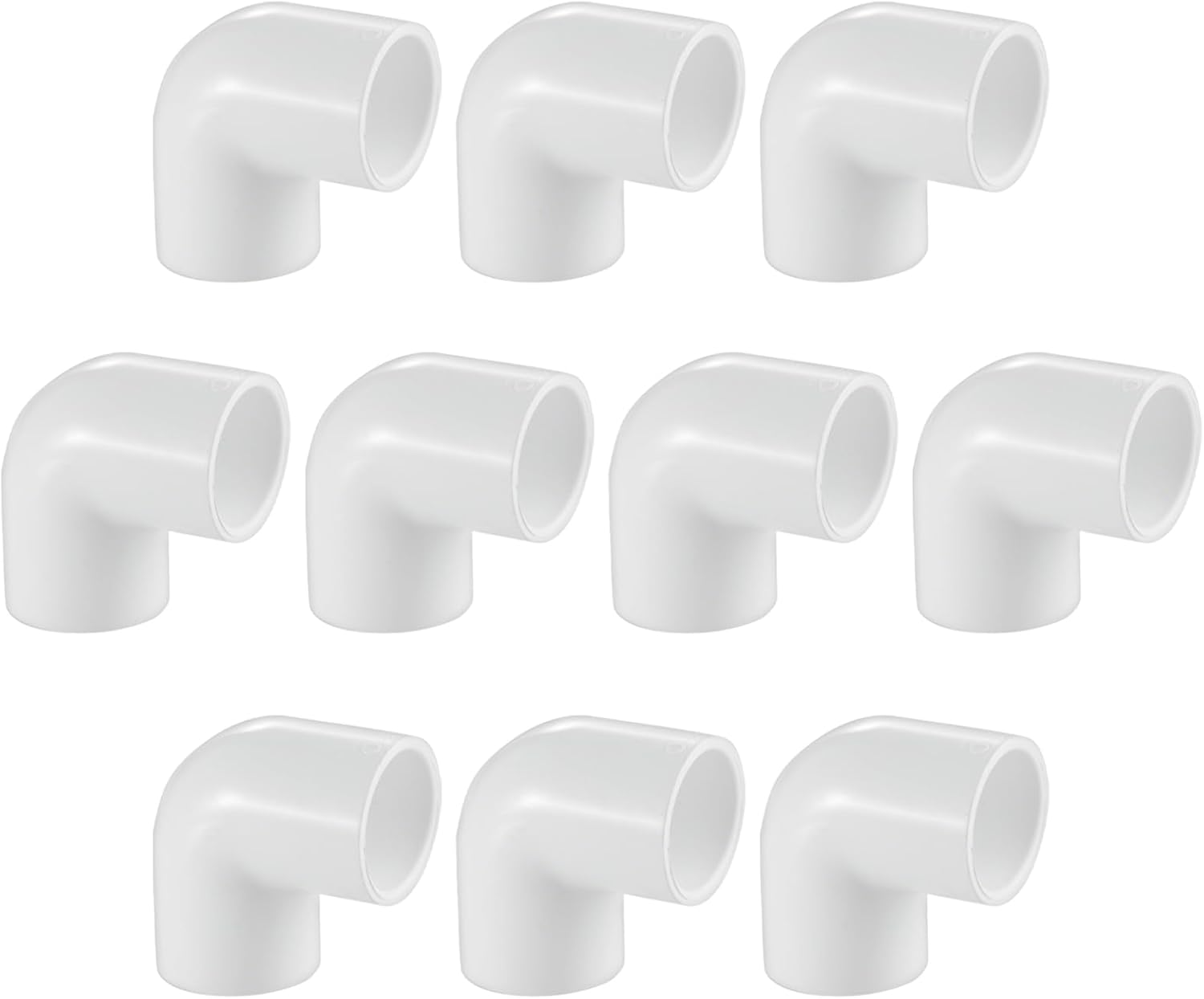 3/4 inch 90 degree PVC elbow fittings 10 pack — view 2