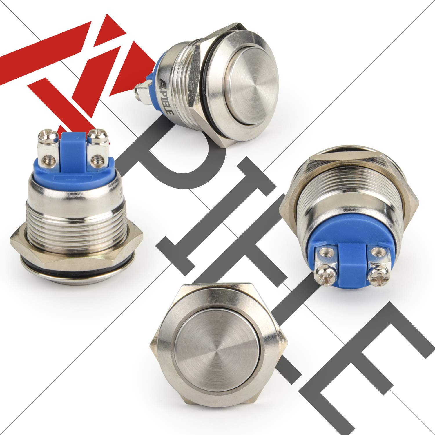 19mm momentary push button switch 2 pack — view 4