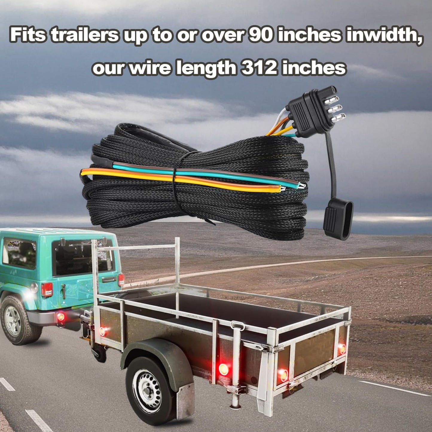 26ft 4 pin trailer wiring harness kit — view 4