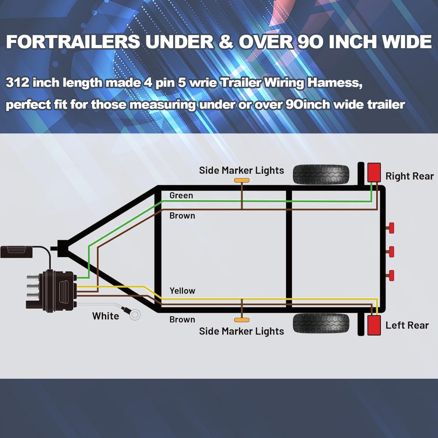 26ft 4 pin trailer wiring harness kit — view 5