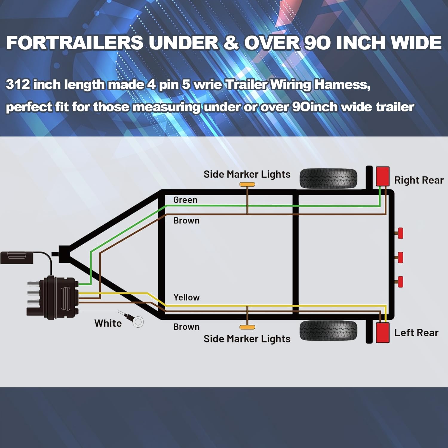 26ft 4 pin trailer wiring harness kit — view 5