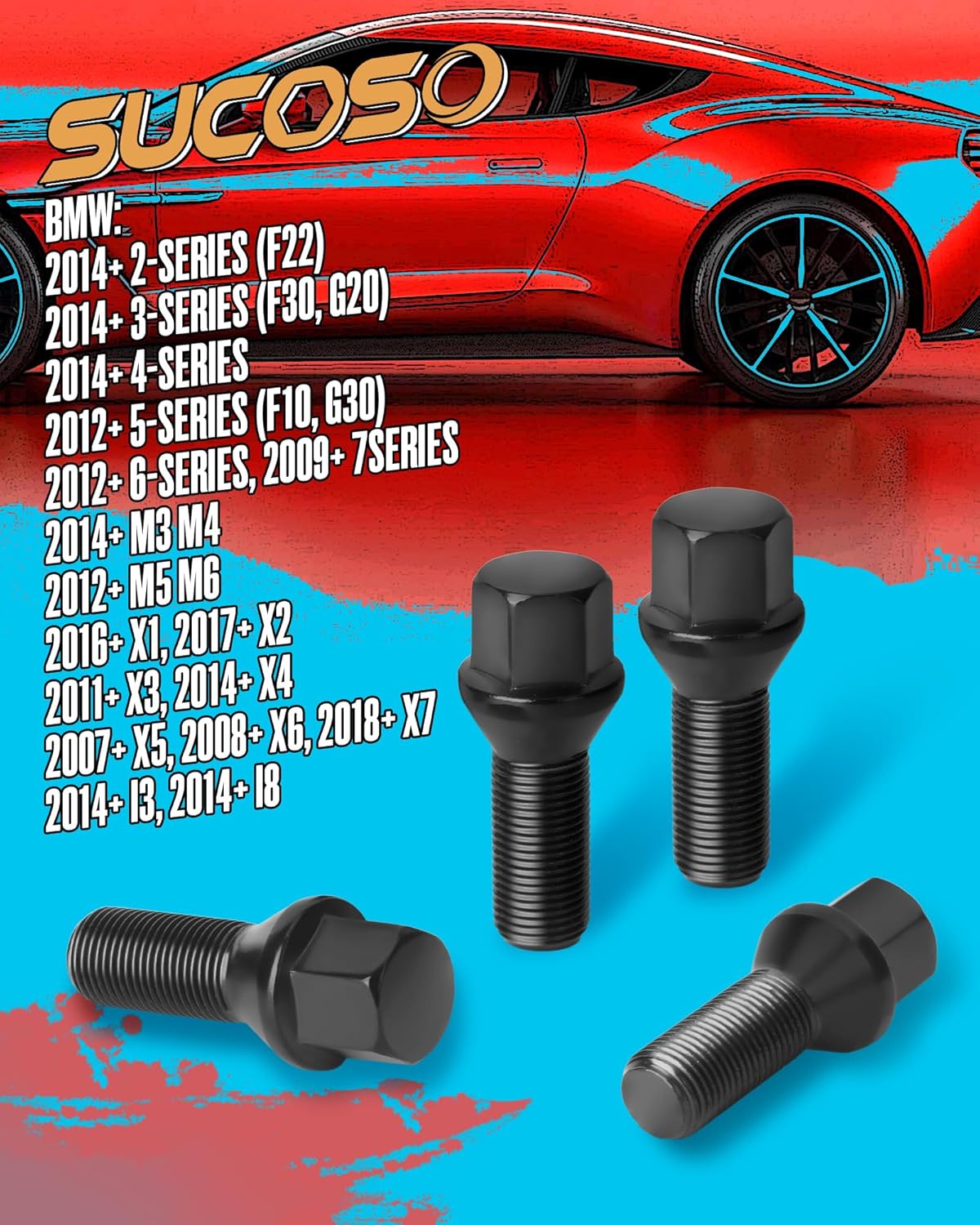 14x1.25 BMW lug bolts black 20 pack — view 4