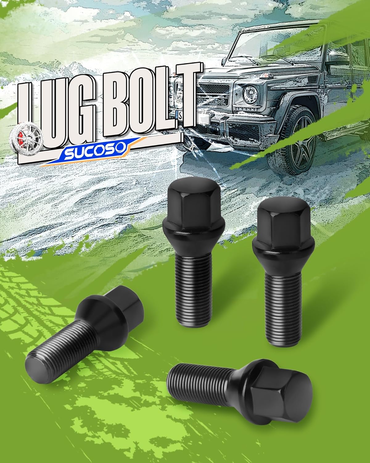 14x1.25 BMW lug bolts black 20 pack — view 8