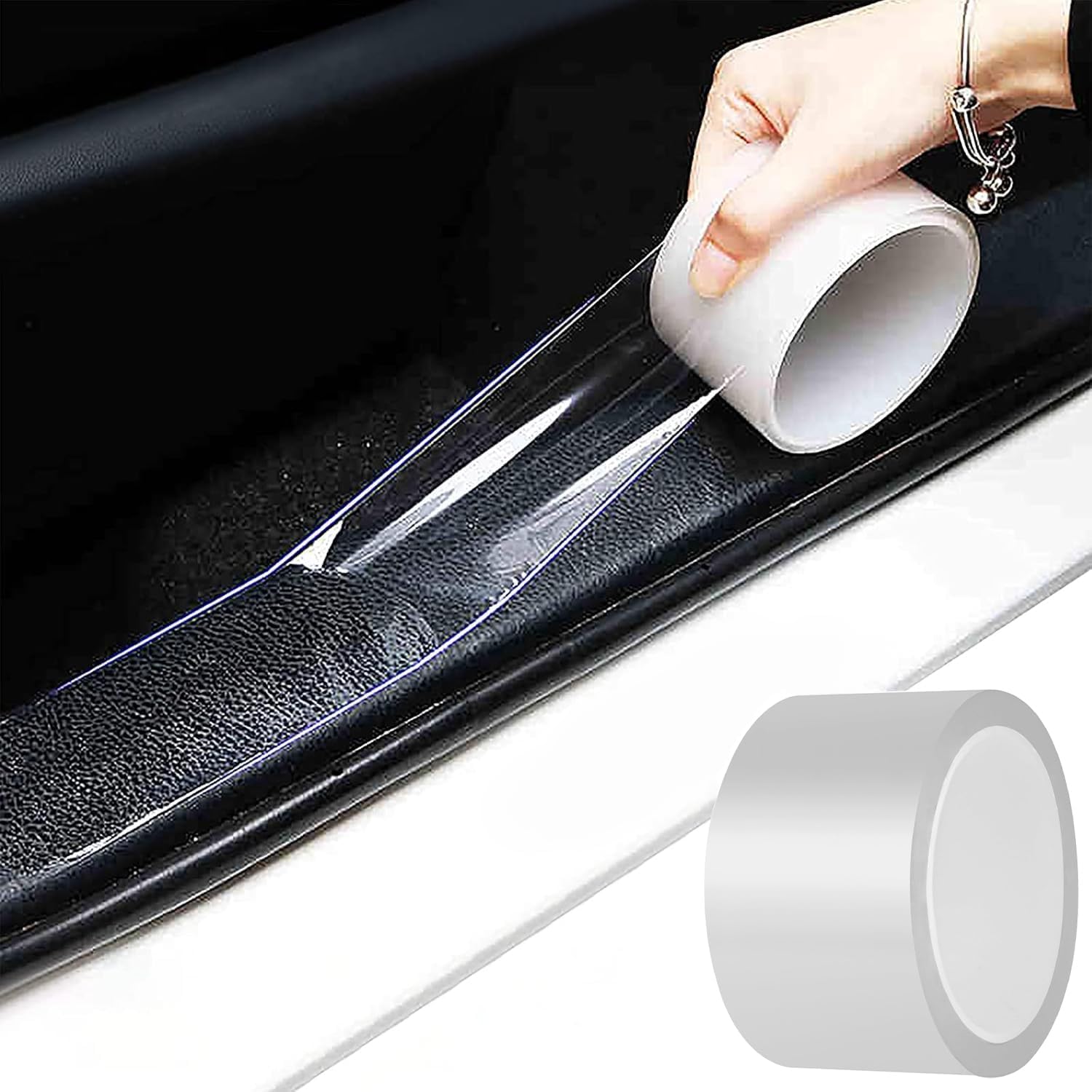 Transparent car door edge guard strip 33ft — view 2