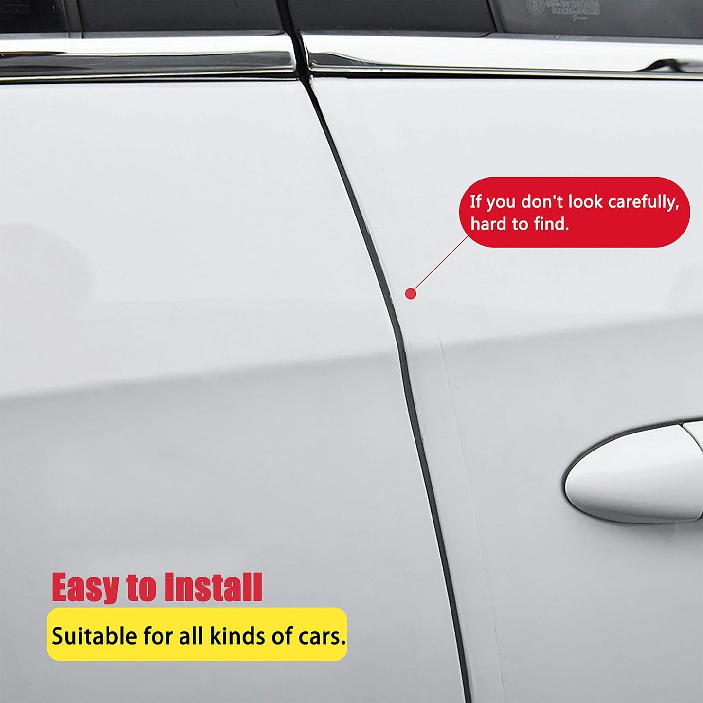 Transparent car door edge guard strip 33ft — view 6