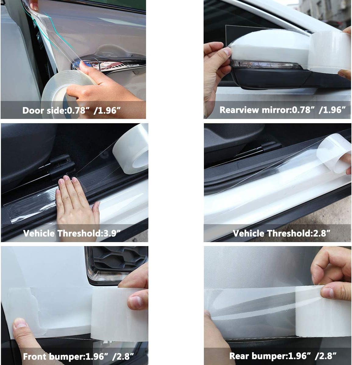 Transparent car door edge guard strip 33ft — view 8
