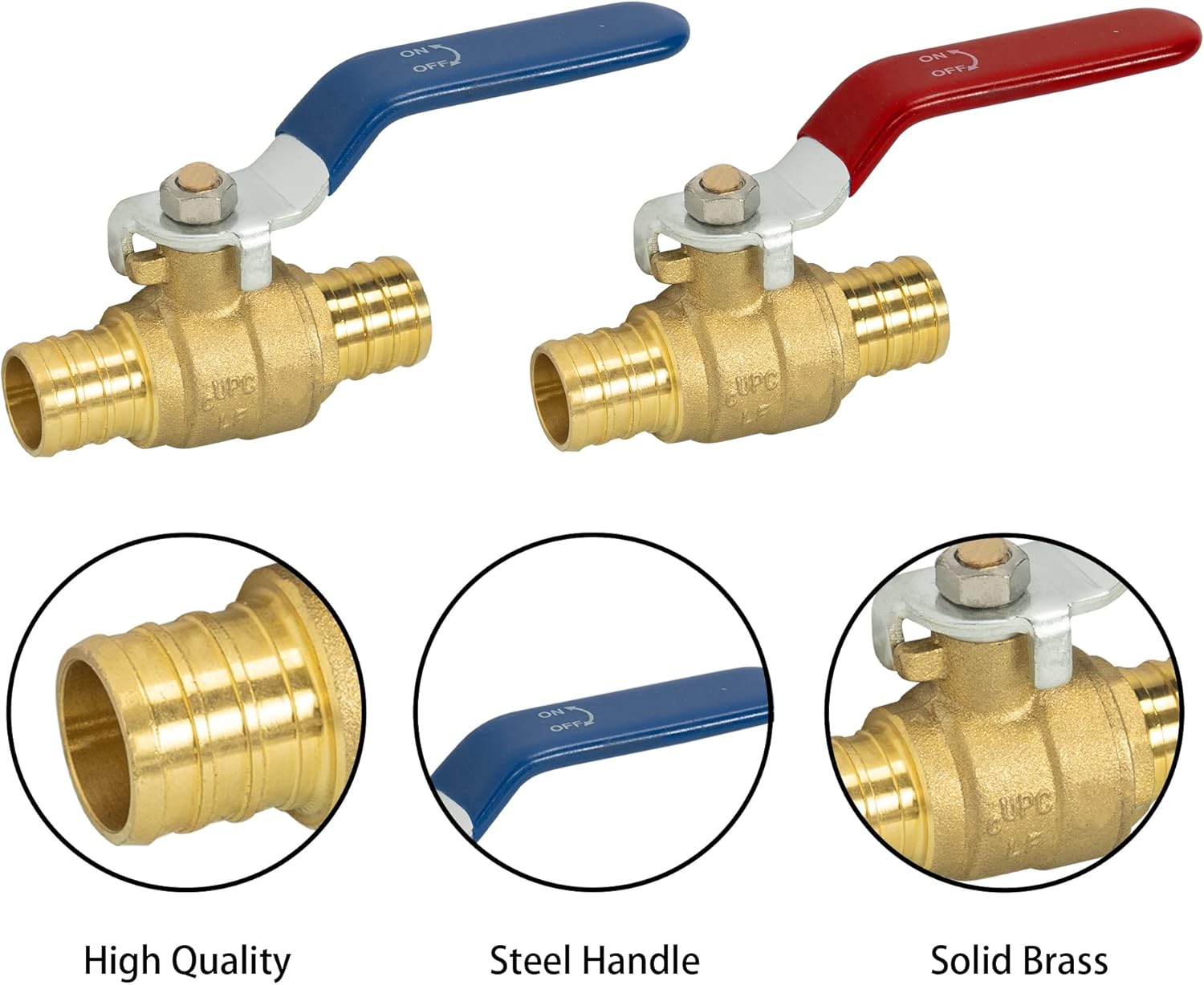 3/4 inch PEX brass shut off ball valve 2 pack — view 5