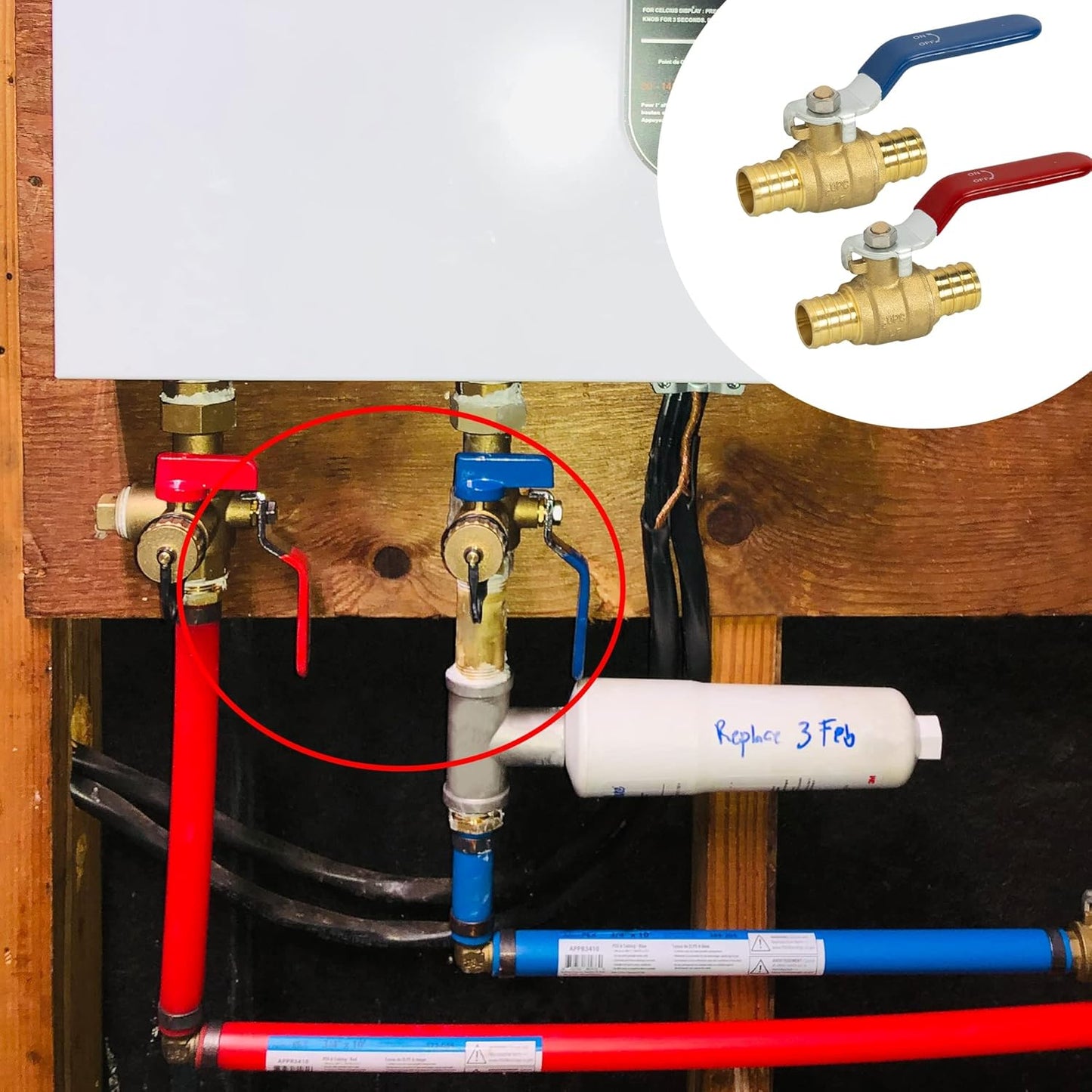 3/4 inch PEX brass shut off ball valve 2 pack — view 8