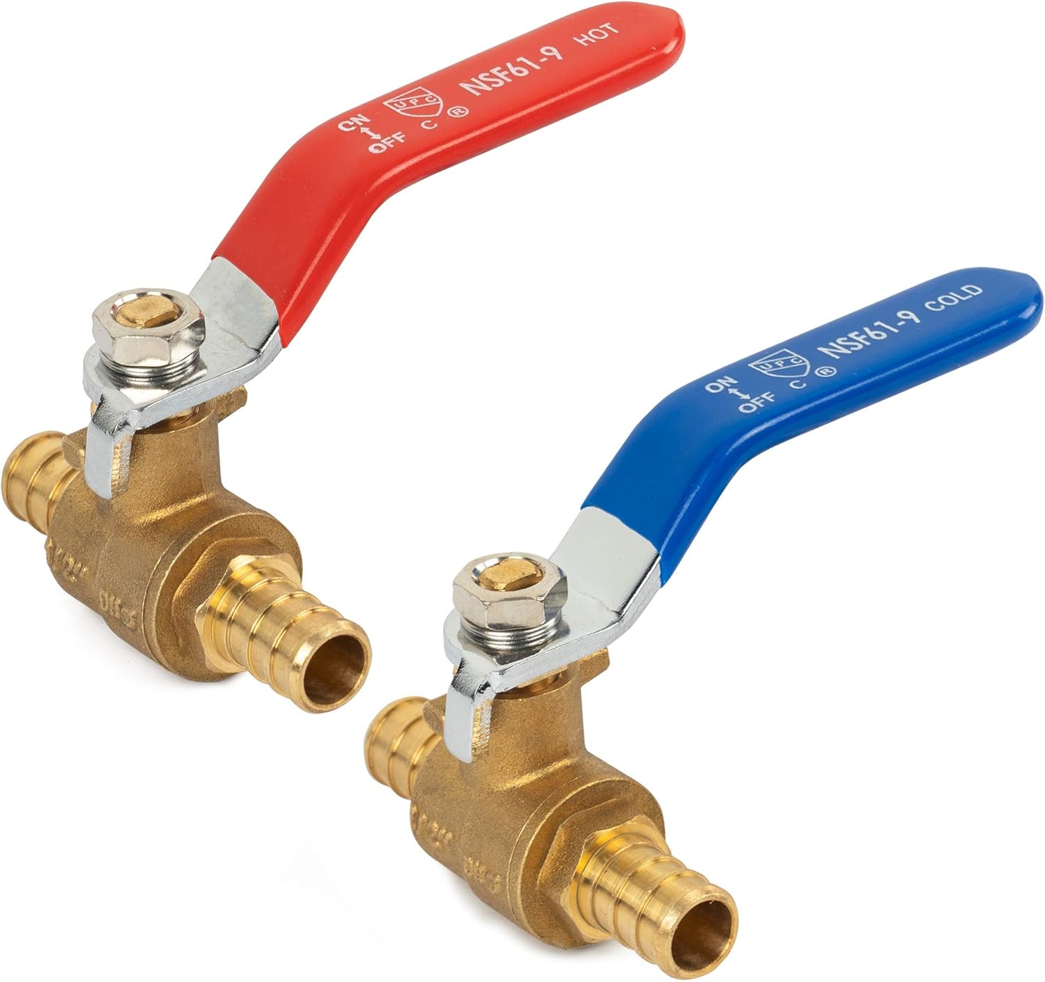 1/2 inch PEX brass shut off ball valve 2 pack — view 2