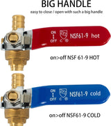 1/2 inch PEX brass shut off ball valve 2 pack — view 3