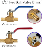 1/2 inch PEX brass shut off ball valve 2 pack — view 6