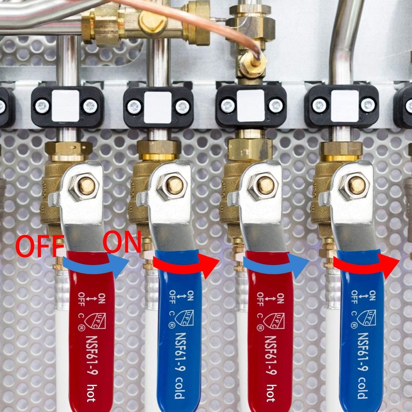 1/2 inch PEX brass shut off ball valve 2 pack — view 7
