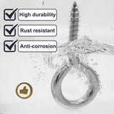 M6 stainless steel screw eye hooks 6 pack — view 5