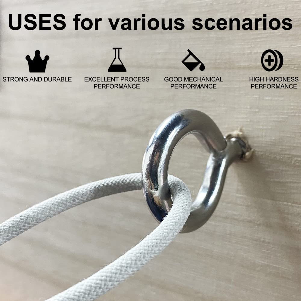 M6 stainless steel screw eye hooks 6 pack — view 7