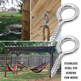 M6 stainless steel screw eye hooks 6 pack — view 9