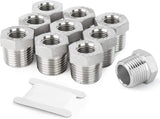 Stainless steel reducer hex bushing 10 pack — view 2