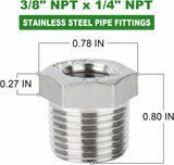 Stainless steel reducer hex bushing 10 pack — view 4