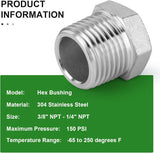 Stainless steel reducer hex bushing 10 pack — view 7