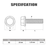 M8 flanged hex head bolts 23 pack — view 7