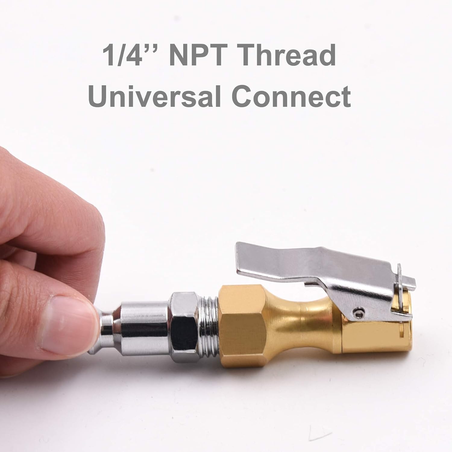 Brass lock-on tyre air chuck — view 3