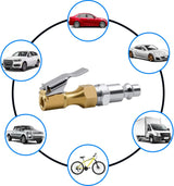 Brass lock-on tyre air chuck — view 6