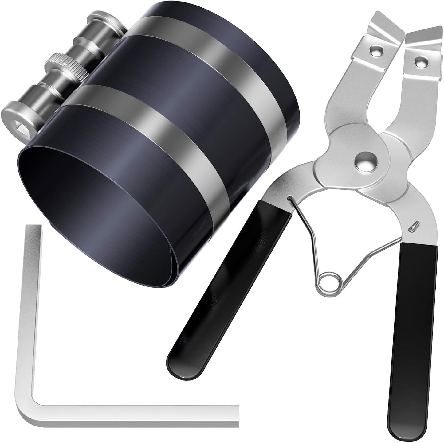 Adjustable piston ring compressor tool kit — view 3