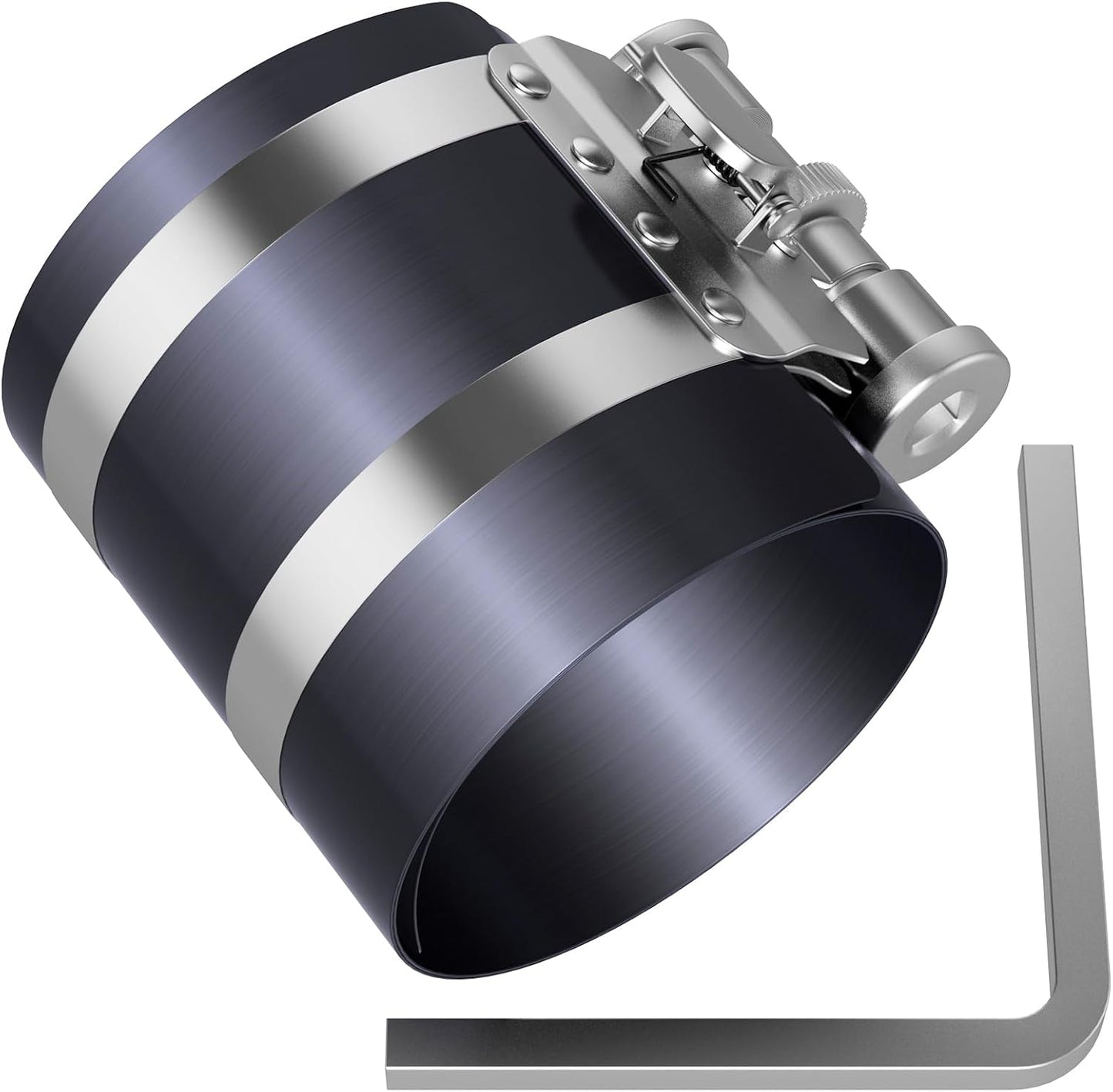 Adjustable piston ring compressor tool kit — view 6