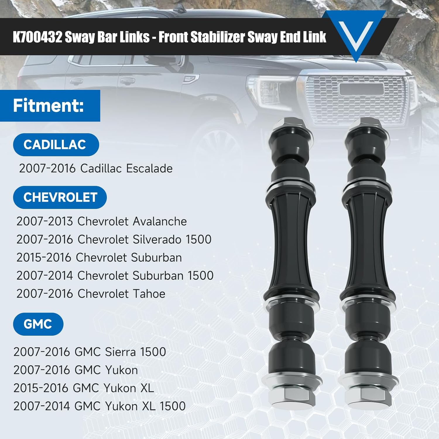 Front sway bar links Silverado Escalade — view 3