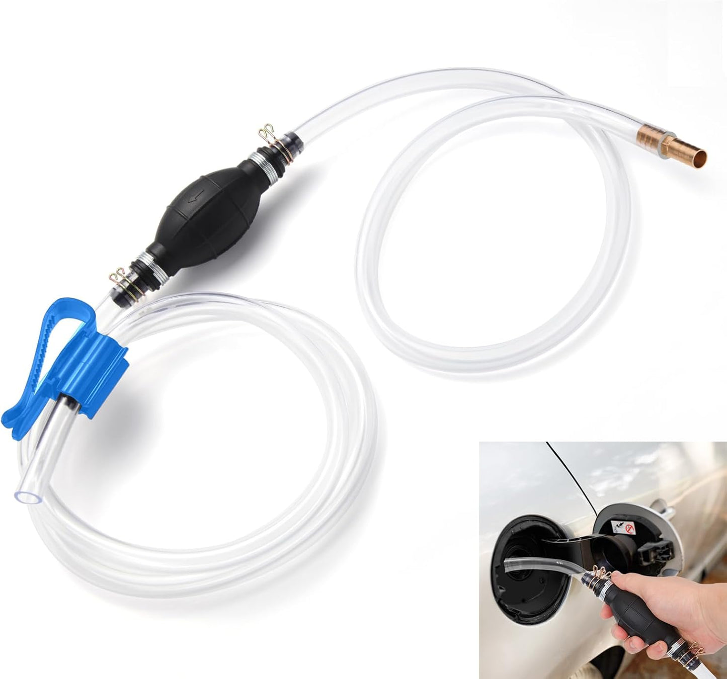 Manual gas siphon hose pump — view 2