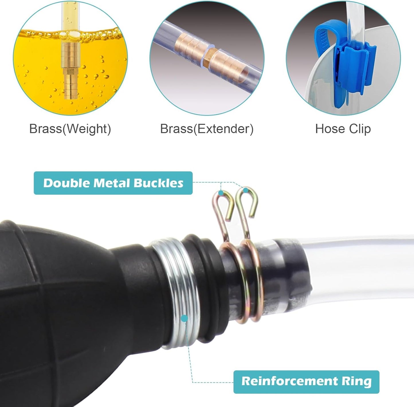 Manual gas siphon hose pump — view 4