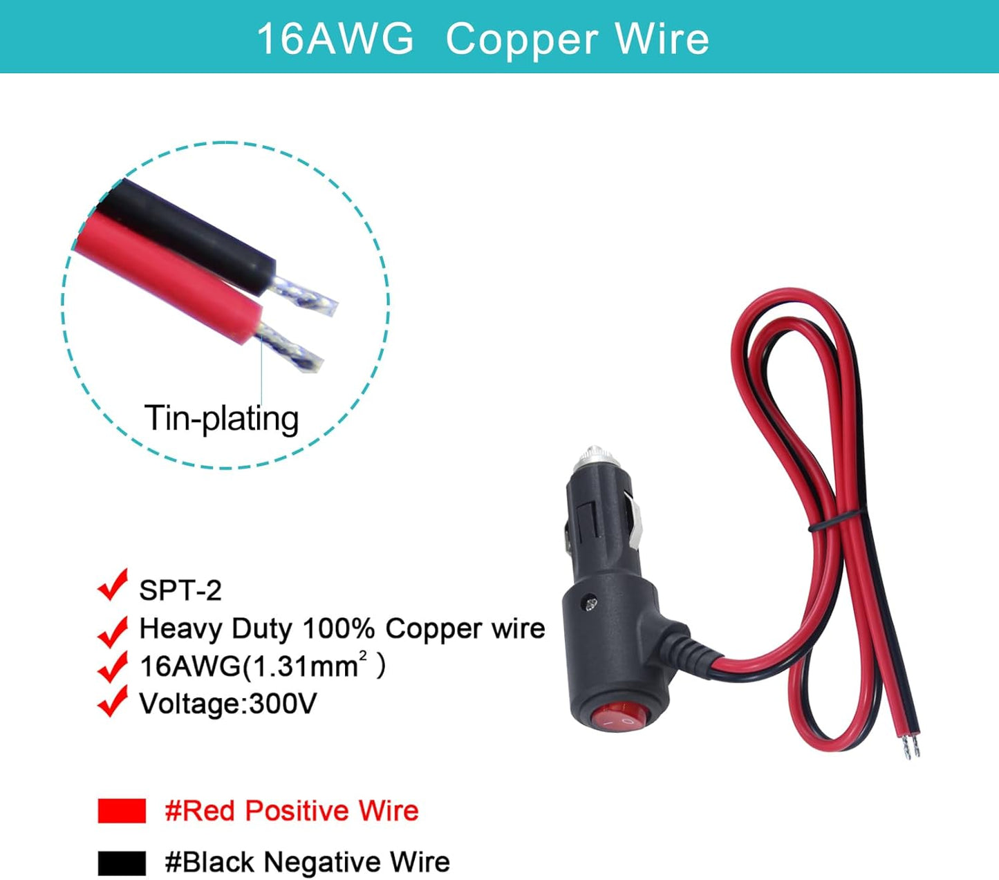 12V cigarette lighter male plug 15amp — view 5