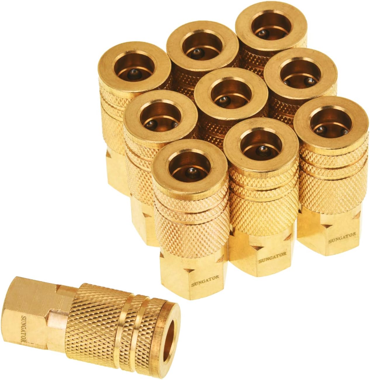 1/4'' Air Hose fittings, 10-Pack Brass — view 2