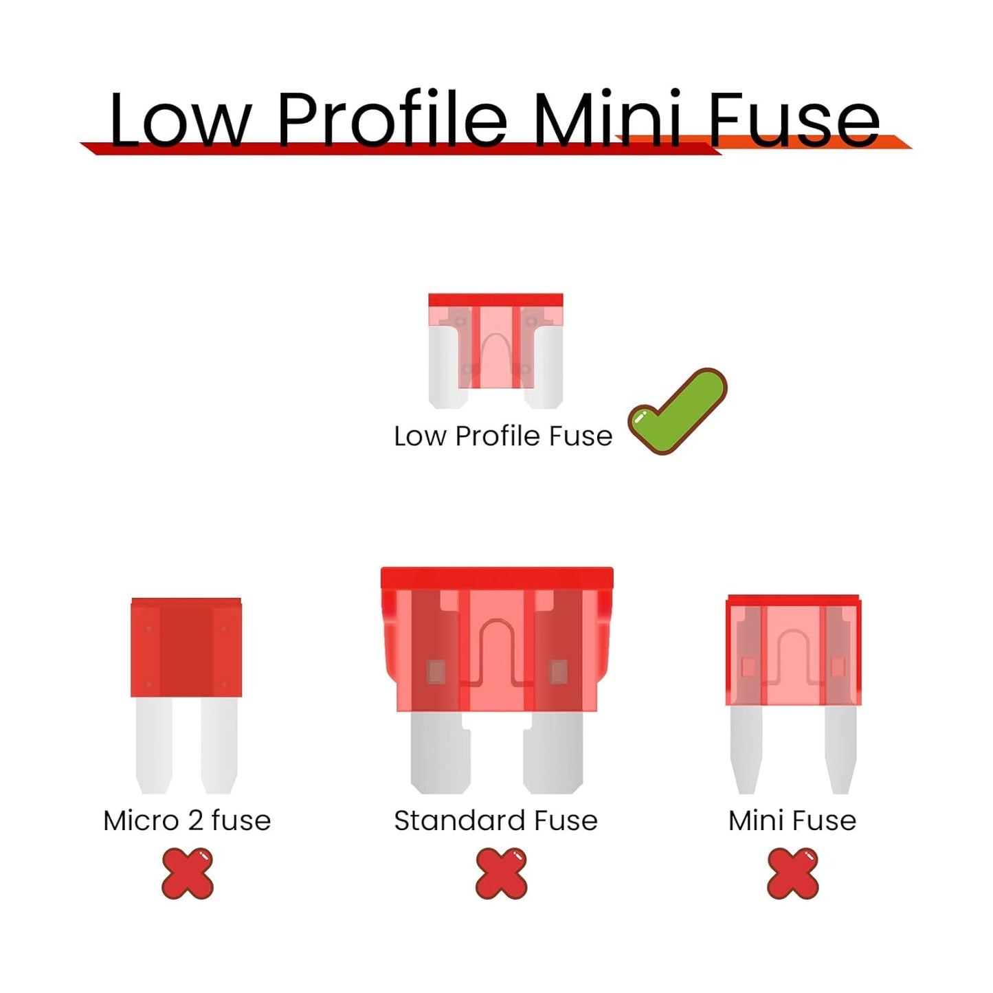 10 amp low profile mini car fuses 25 pack — view 5