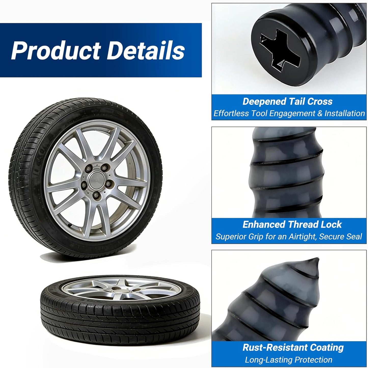 Tyre repair rubber nail plug kit 20 pcs — view 4