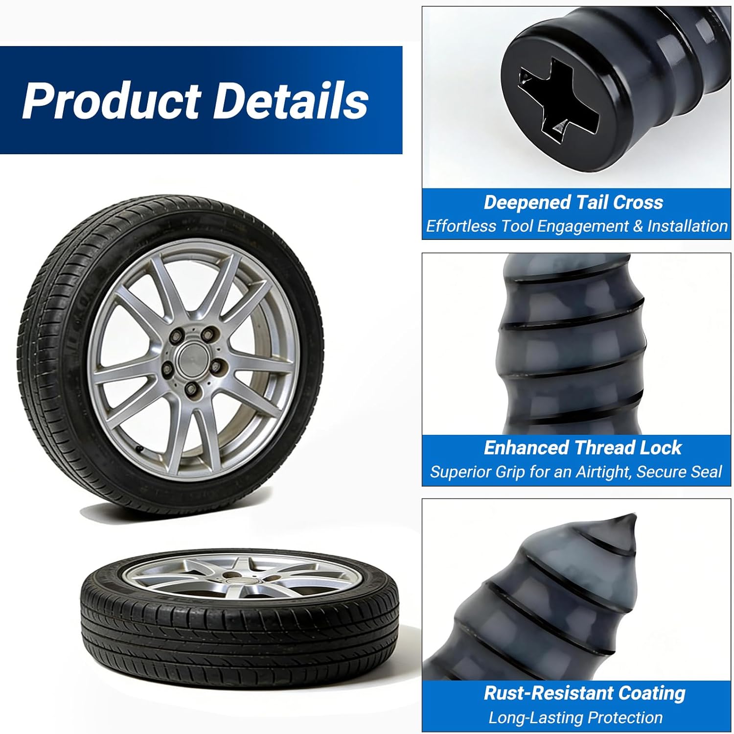 Tyre repair rubber nail plug kit 20 pcs — view 4