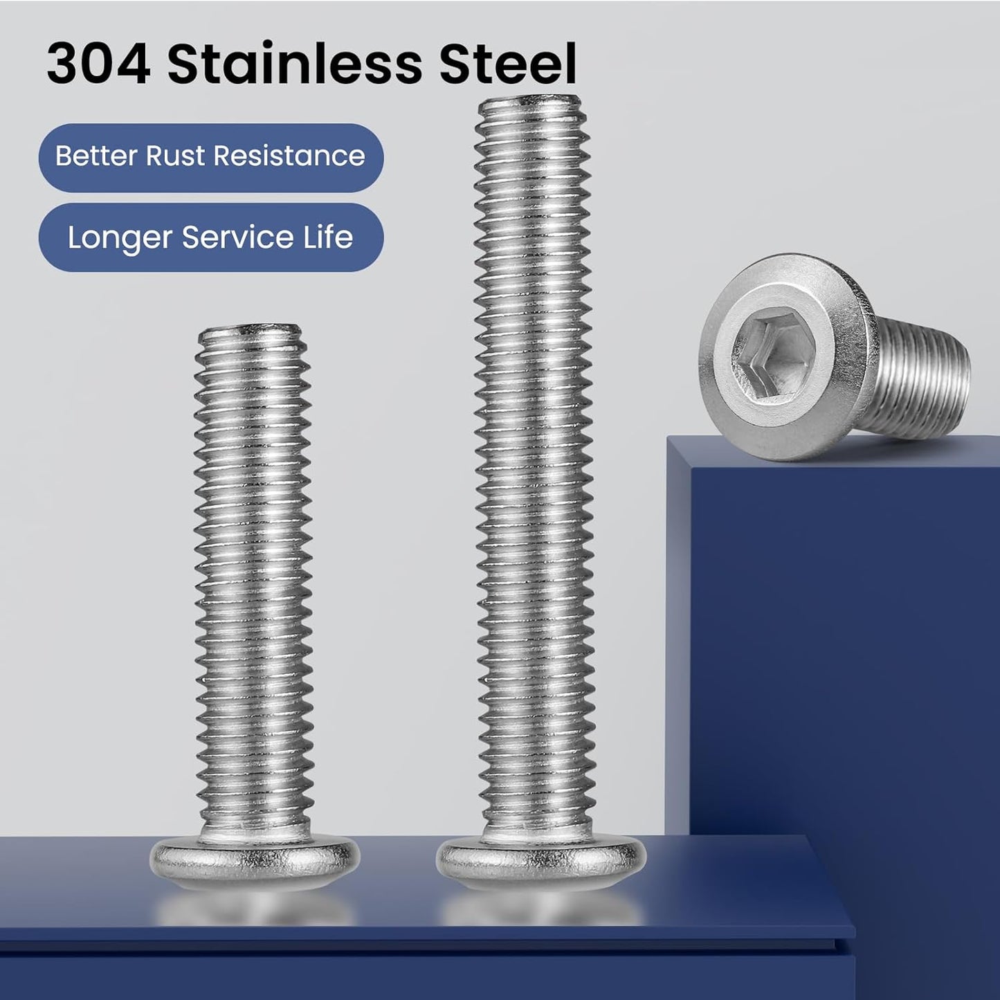M6 flat head socket cap screws 10 pack — view 3