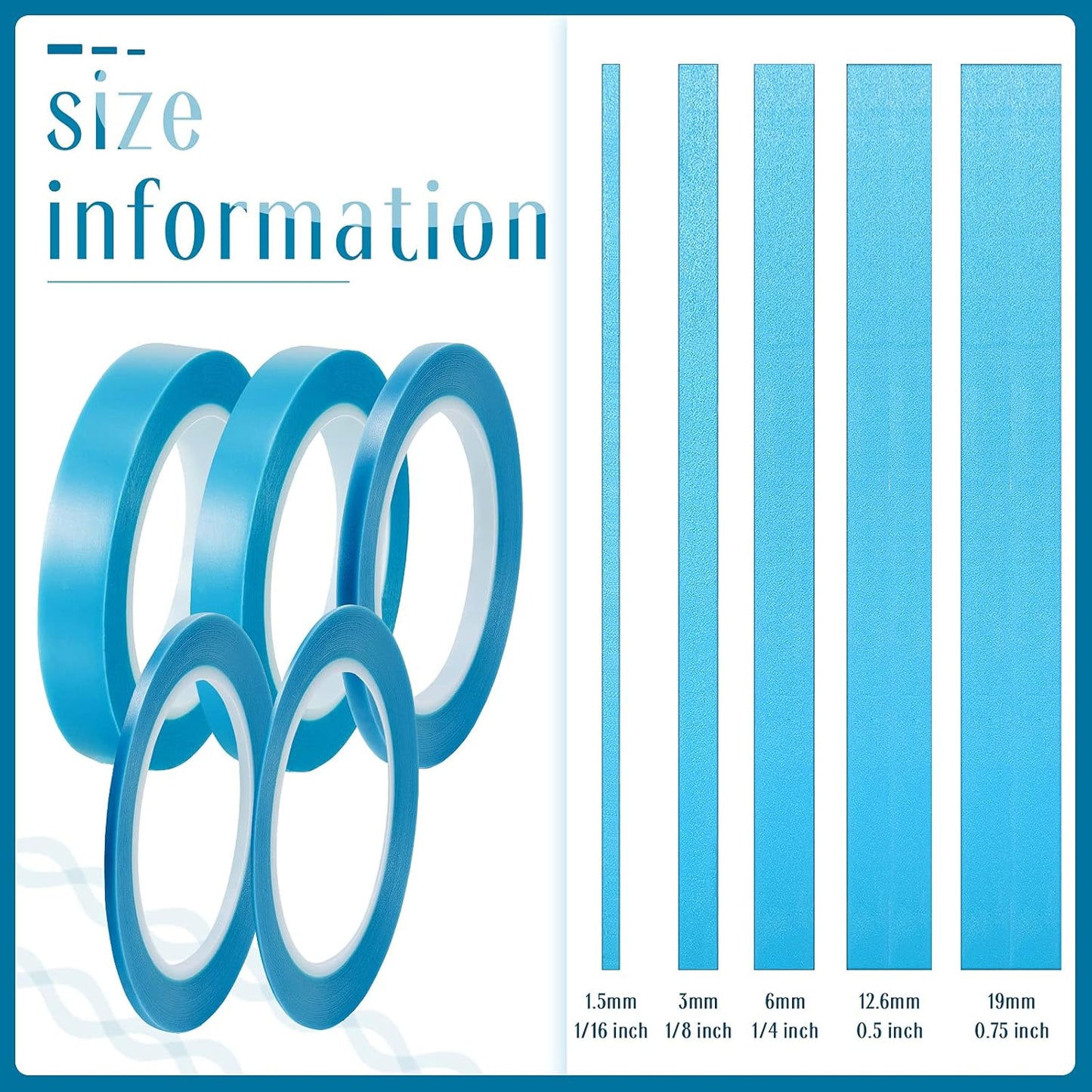 Automotive vinyl masking tape 5 rolls blue — view 3