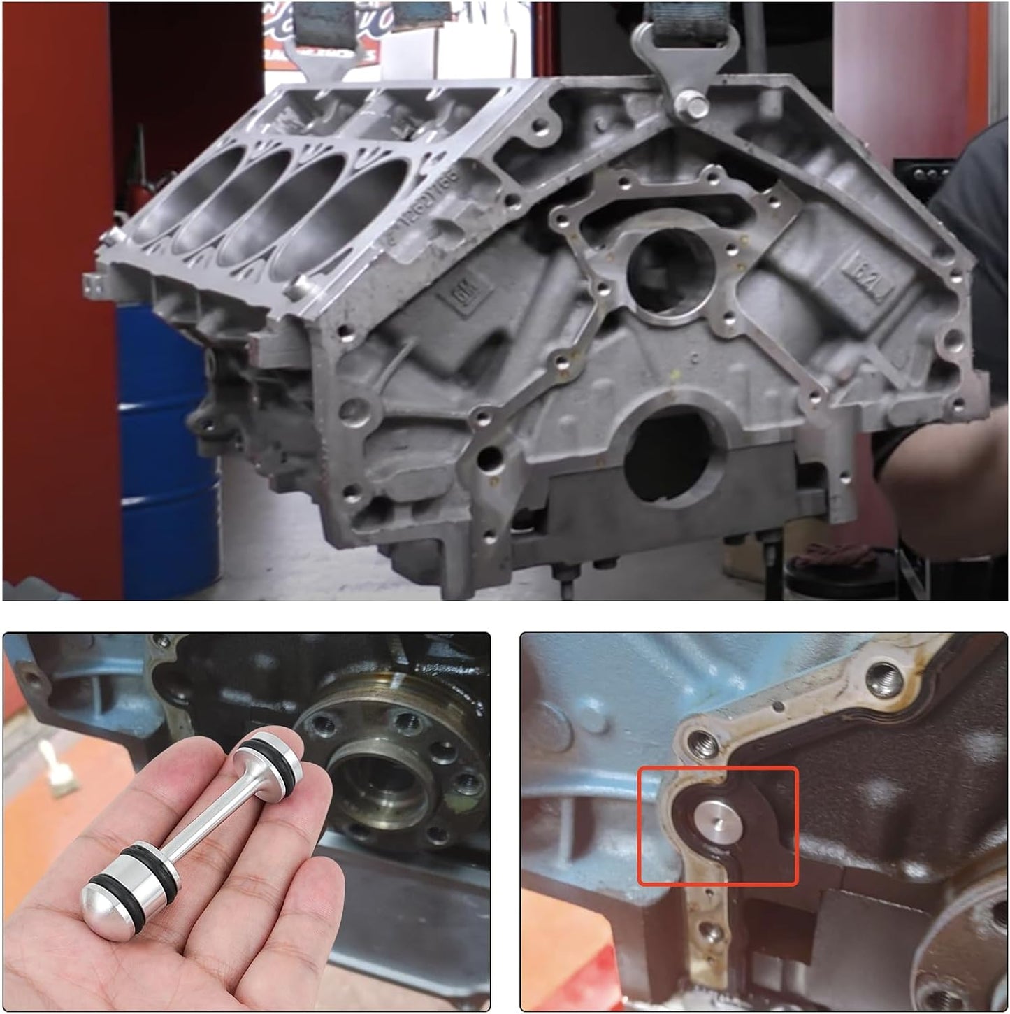 LS billet galley plug oil diverter aluminium — view 5