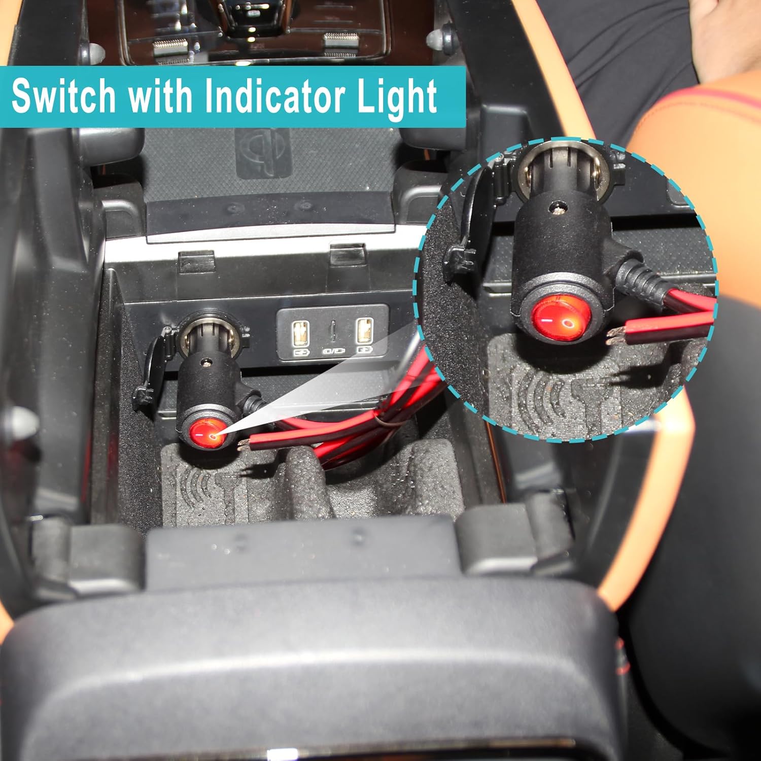 12V cigarette lighter male plug LED 15amp — view 4