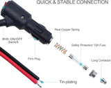 12V cigarette lighter male plug LED 15amp — view 6