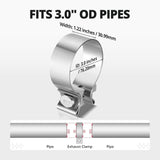 3.0 inch stainless steel exhaust clamp — view 3