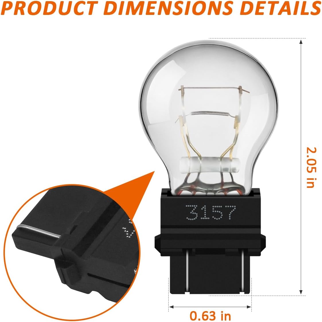 3157 tail/brake light bulb/Turn Signal Bulbs, — view 4