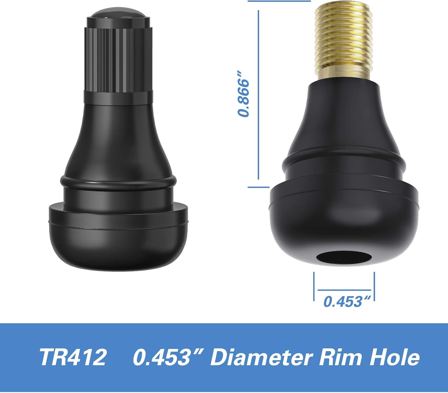 TR412 Rubber Snap-in Short Black Tyre — view 4