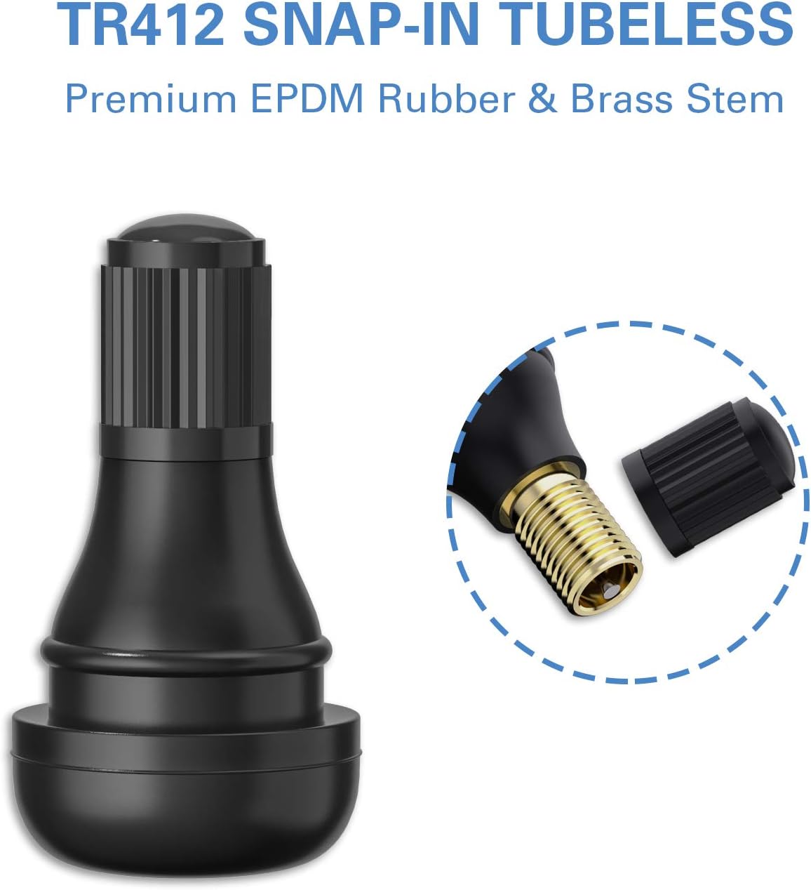 TR412 Rubber Snap-in Short Black Tyre — view 5