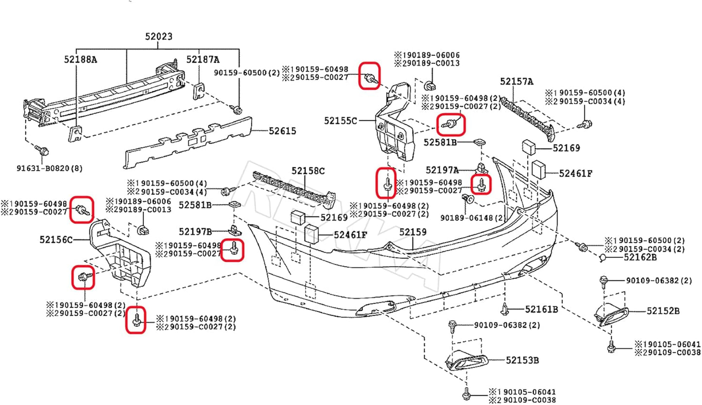 Toyota Lexus bumper splash shield screws 30 pack — view 6