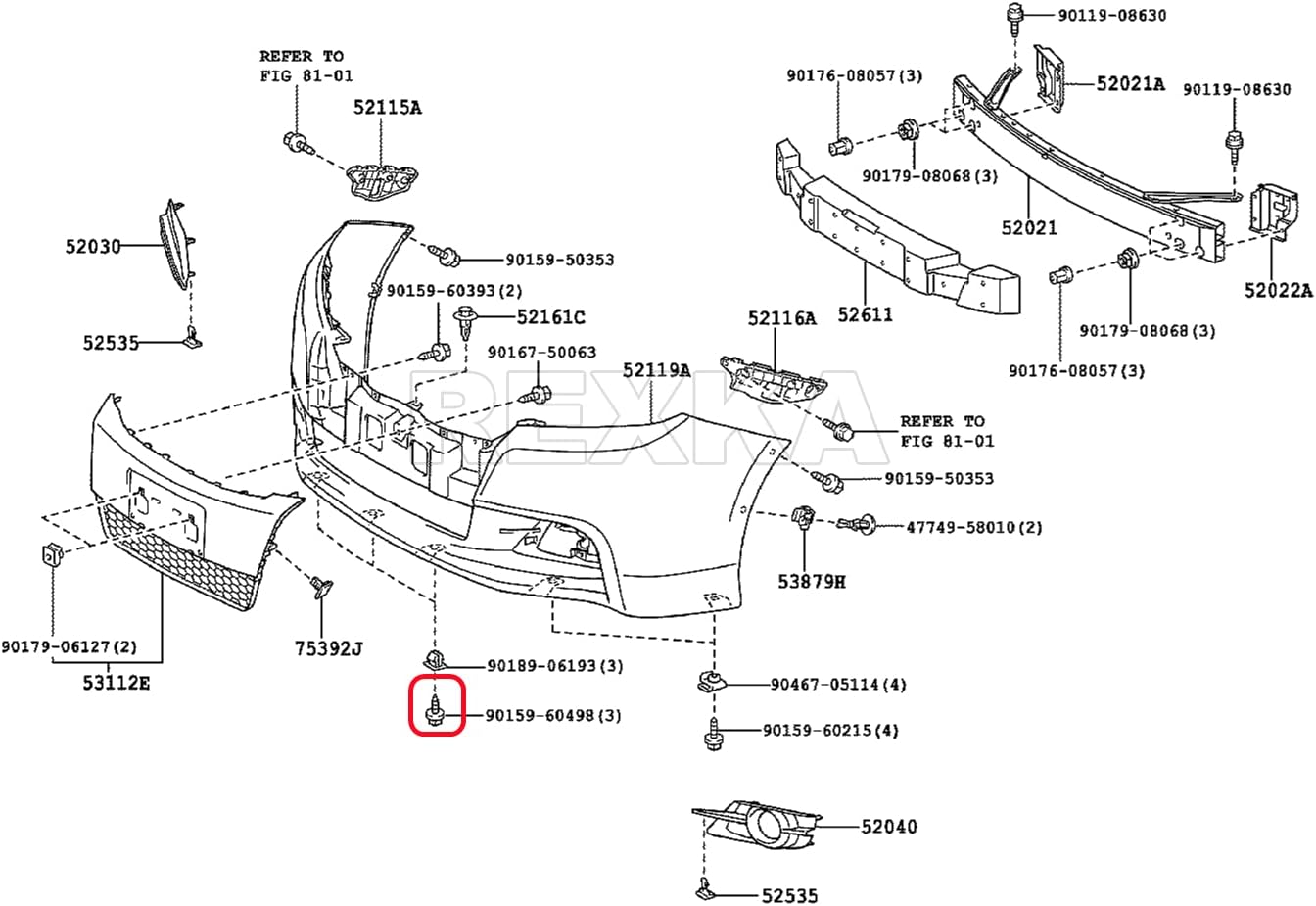 Toyota Lexus bumper splash shield screws 30 pack — view 7