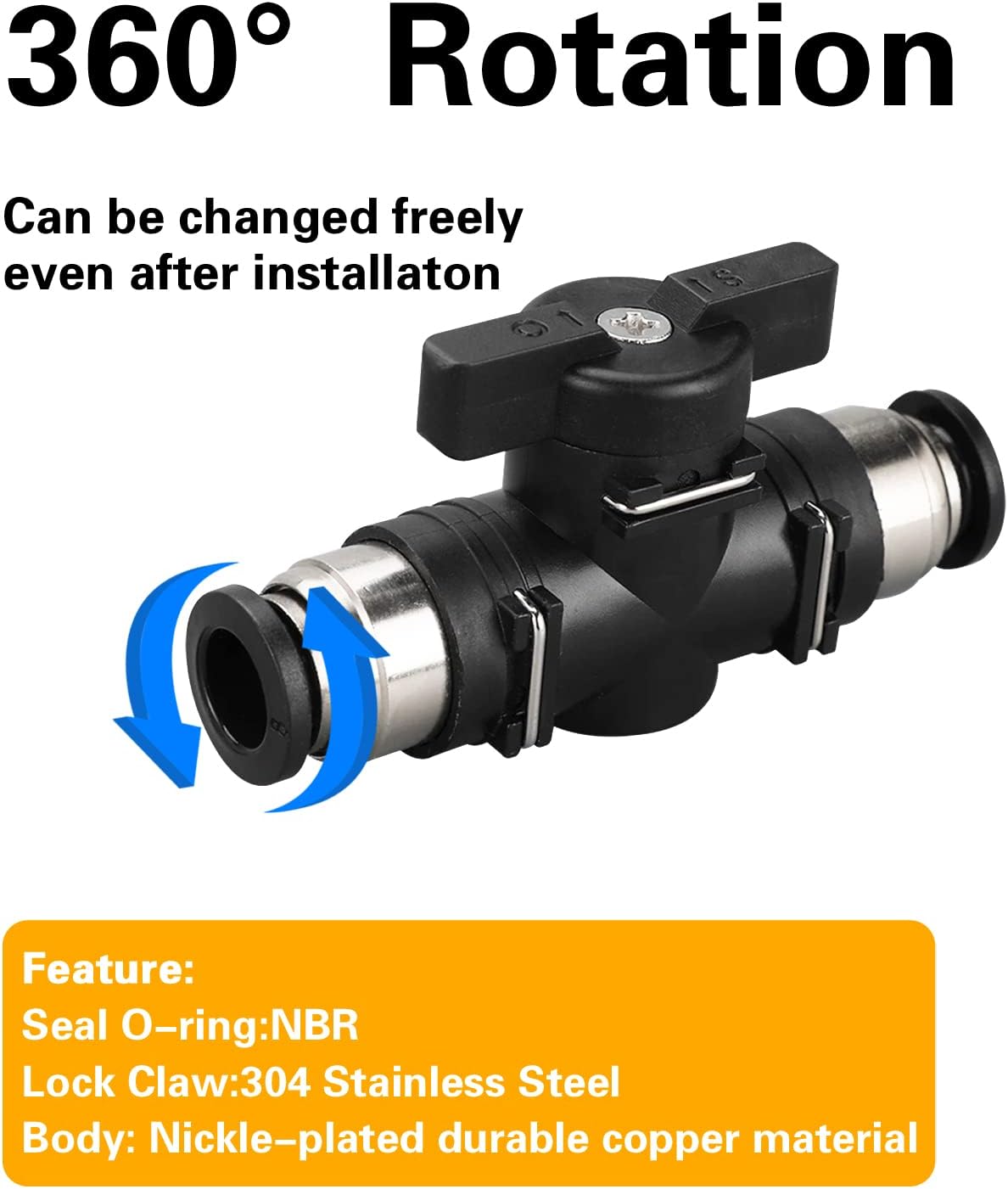 1/4 Push Connect Valve Pneumatic Ball — view 4