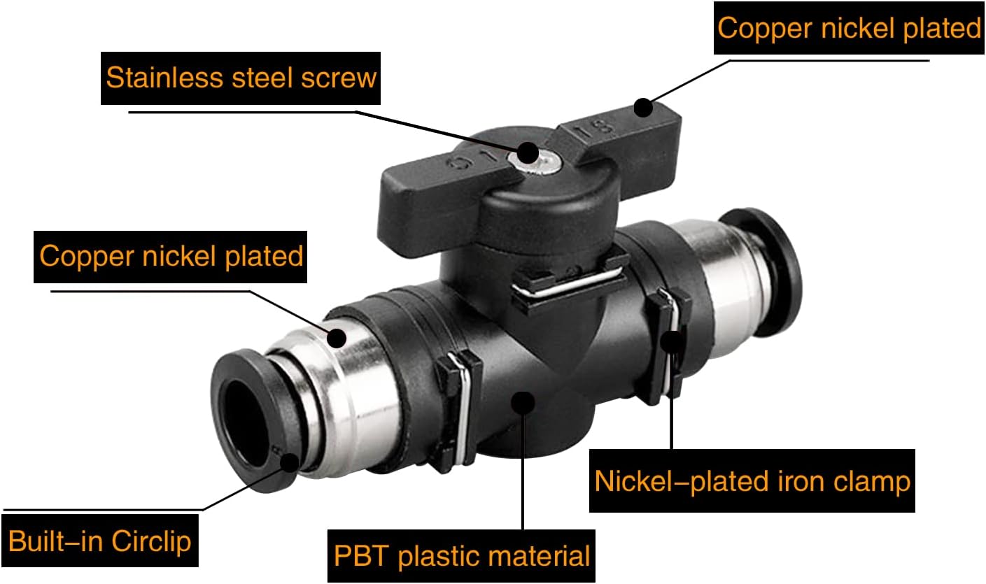 1/4 Push Connect Valve Pneumatic Ball — view 5
